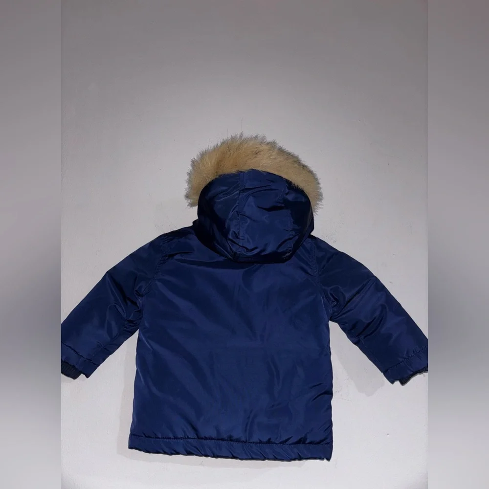 Gymboree Baby Navy Blue Parka with Faux Fur Trim - Picture 3 of 6